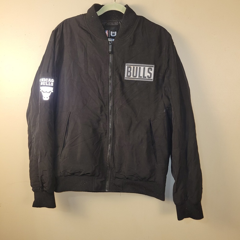 NBA Unk Chicago Bulls Jacket‎ Size L Men's Black Full Zip